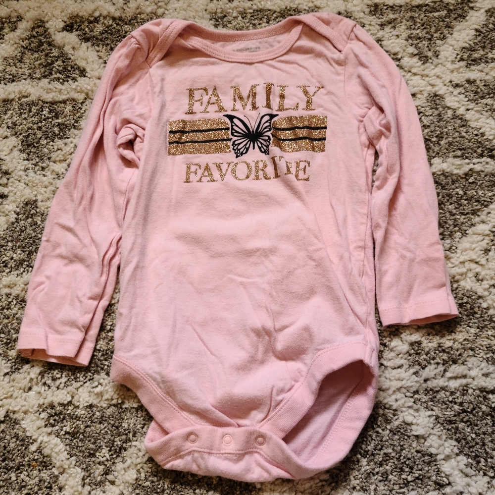 15 for $10-The Children's Place Girls 18-24m "Family Favorite"Long Sleeve Onesie